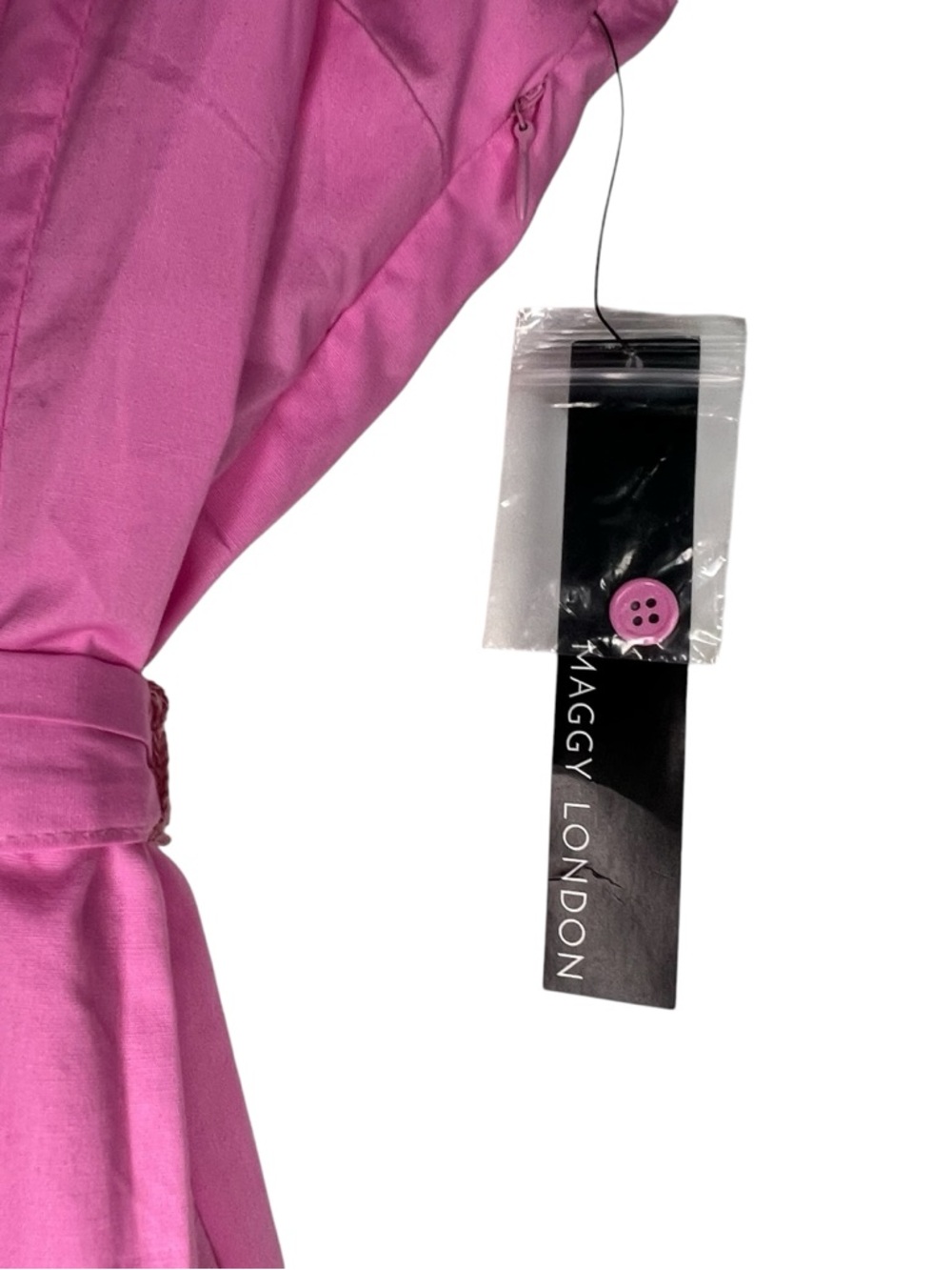 Maggy London Vibrant Pink Sleeveless Maxi Shirt Dress with Belt - Picture 4 of 15